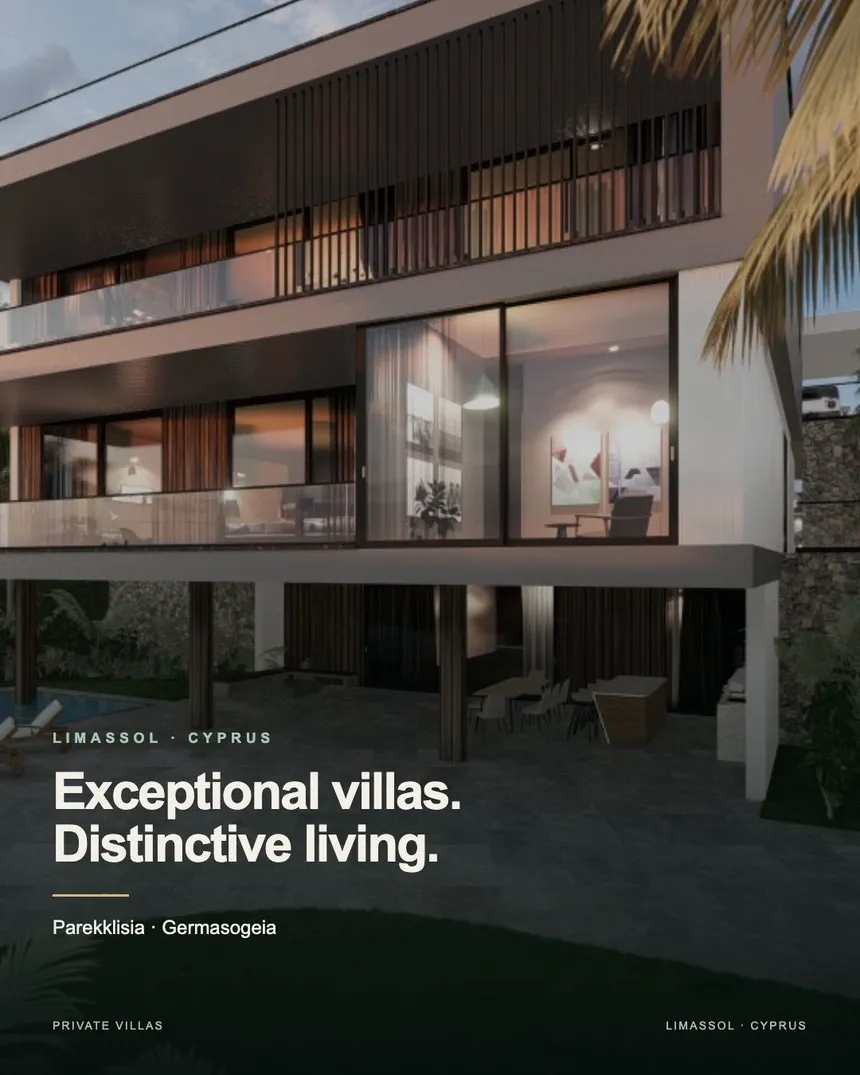 Parekklisia villas campaign source frame used across the native variants
